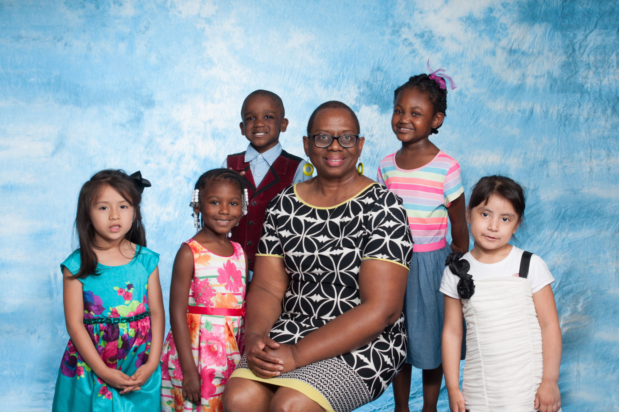 Teacher with children